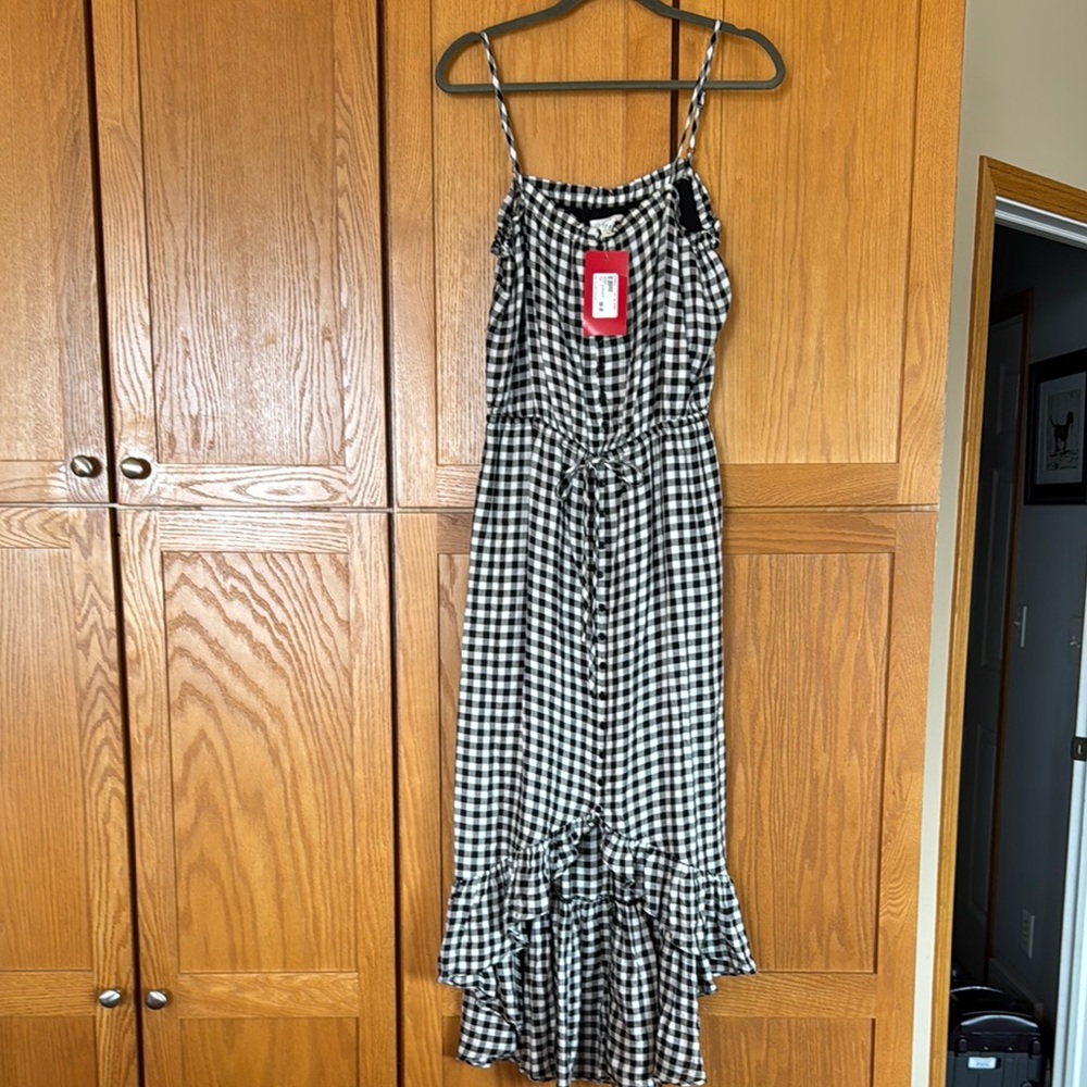 Black and White Gingham Maxi Dress